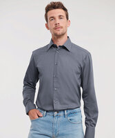 Long sleeve polycotton easycare fitted poplin shirt