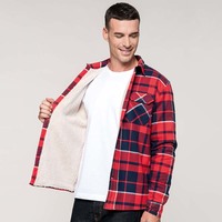 Sherpa-lined checked shirt jacket