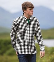 Front Row Long Sleeve Checked Cotton Shirt